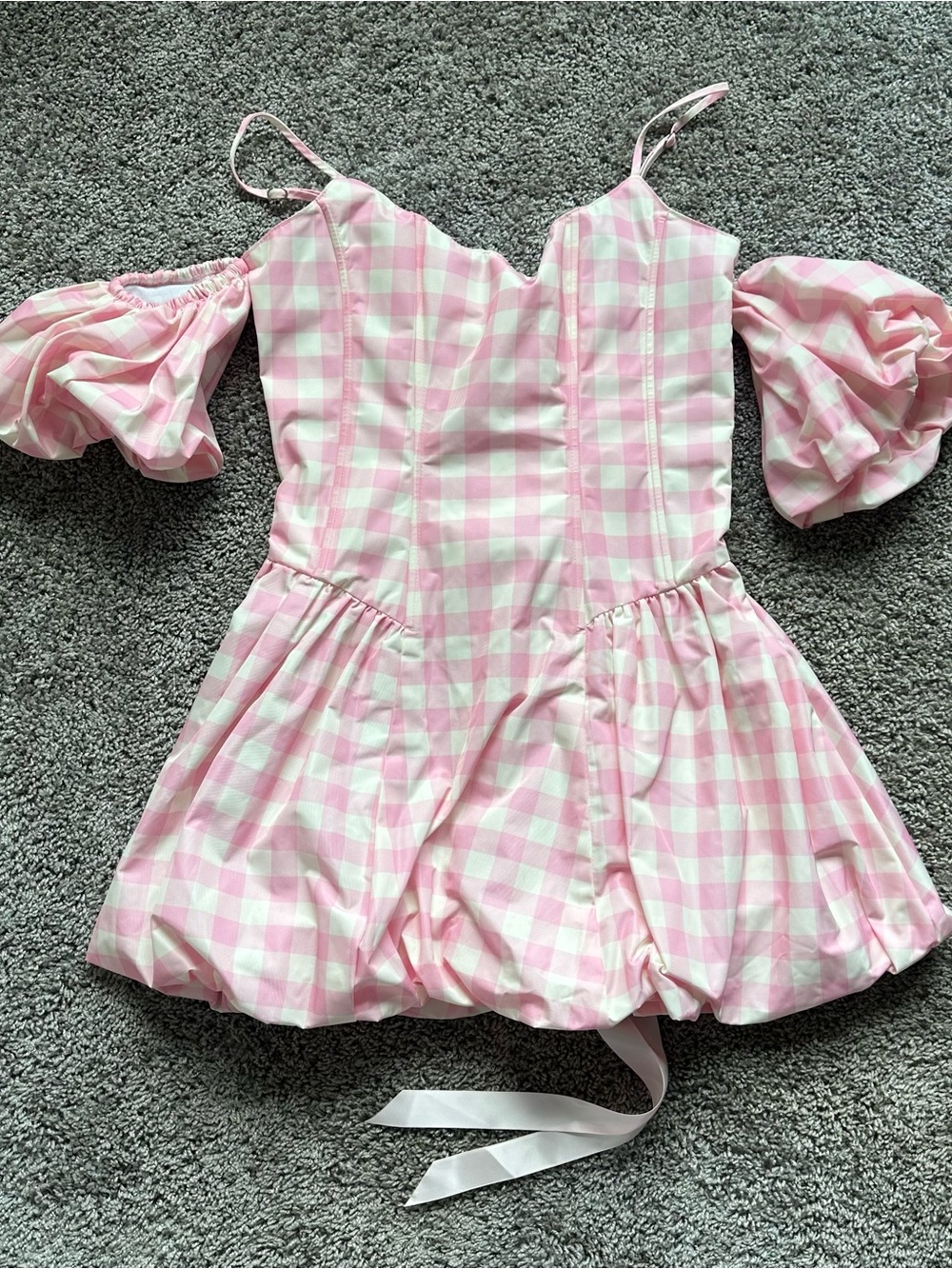 Sugar Thrillz Pink and White Gingham Mini Dress